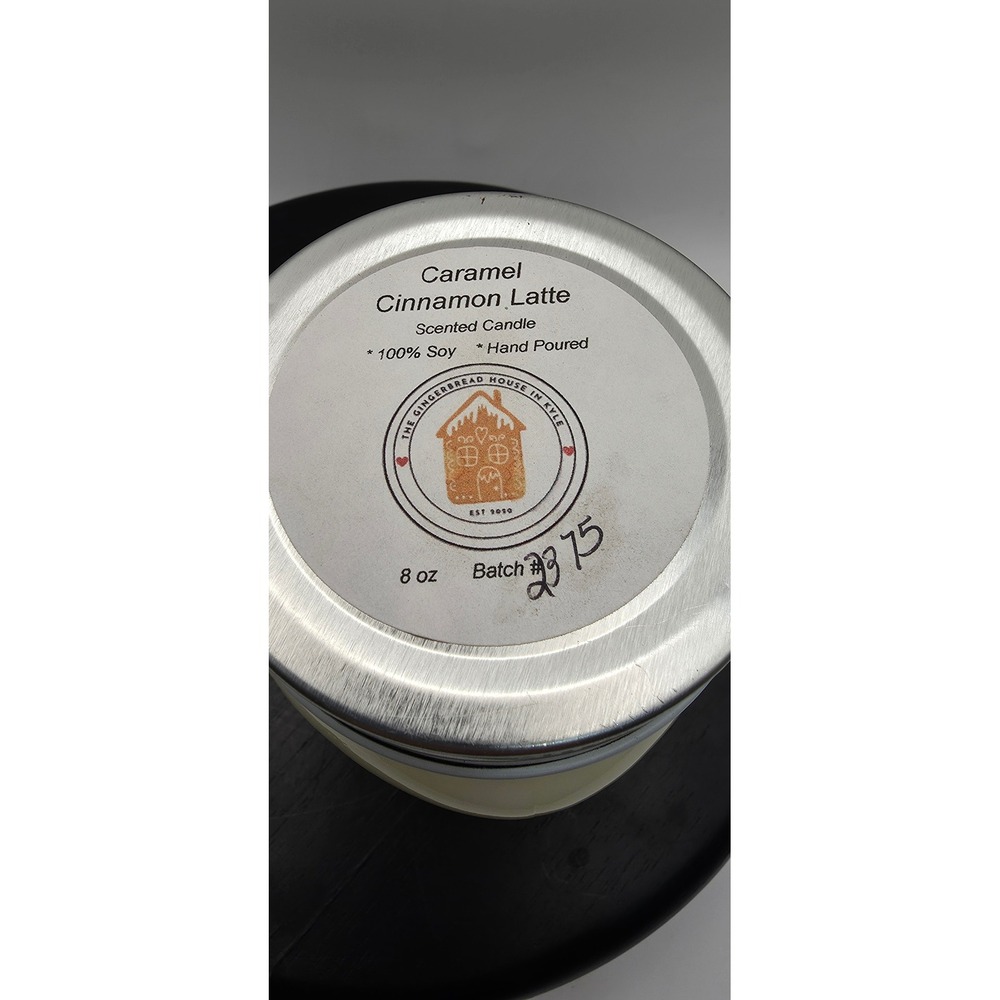 The Gingerbread House Caramel Cinnamon Latte 8oz Soy Scented Candle Jar - Picture 2 of 4